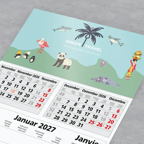 Monatskalender 2027 mit Firmenlogo