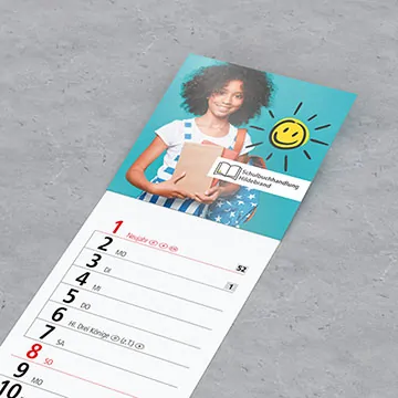 Streifenkalender mit Firmenlogo